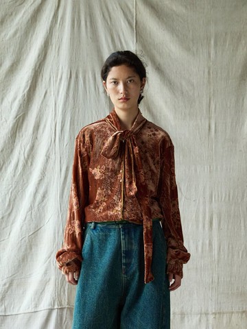 復古文青 / 絲絨植物染襯衫 / 提花襯衣