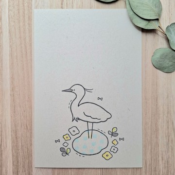 明信片 小鷺