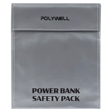 POLYWELL 寶利威爾 行動電源安全收納包 PW15-T65-1258 23 x 18 x 3cm  1個  灰色