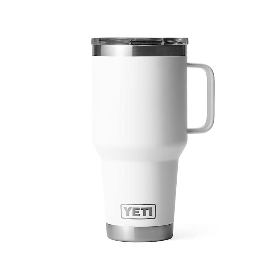 YETI RAMBLER 30 OZ TRAVEL MUG, STAINLESS STEEL, VACUUM INSULATED WITH STRONGHOLD LID, WHITE