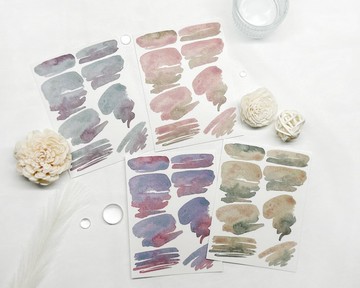 水彩筆觸裝飾貼紙