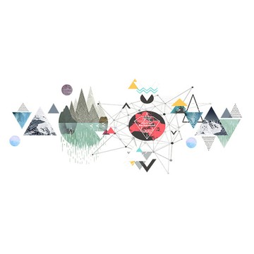 WA. WALL ART 防水PVC 無痕設計壁貼 FX-C151 2張  90 x 30cm  城市/幾何/藝術 多色