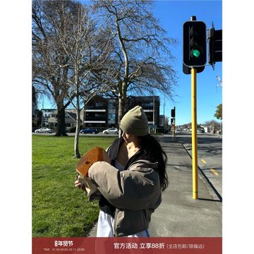 0122stepll 逃離城市計劃 開衫拉鏈棉服秋冬短款街頭寬松休閑外套