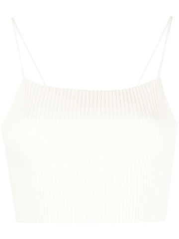 AERON - Breton ribbed-knit crop top - women - FSC Viscose/Polyester - M - Neutrals