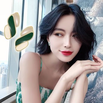 Gulicc 彩色 滴釉 耳環(飾品 耳飾 耳釘 耳環 耳墜 生日禮物 雙11 聖誕節)