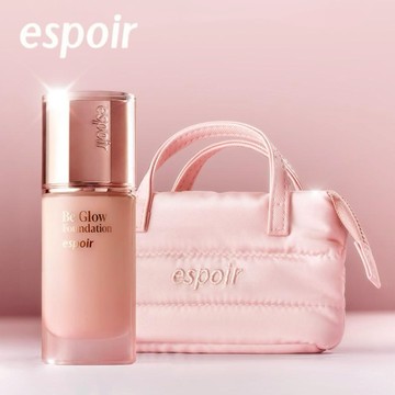 1+1 禮物♥️【espoir】玫瑰金水潤粉底液+提袋化妝包鑰匙圈套禮