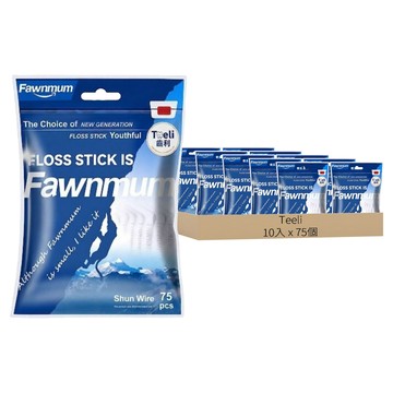 Fawnmum 小鹿媽媽 單線耐用牙線棒 10入組 隨機款式  1套  75個裝  7.8cm