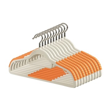 bebehome 防滑雙色無痕衣架 乾濕兩用 加厚款 44x22公分(cm)  橘色  10個