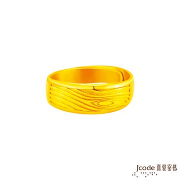 J code真愛密碼金飾 愛情年輪黃金男戒指