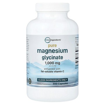 Micro Ingredients, 全甘氨酸鎂 + 維生素 C，300 粒膠囊