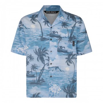 Palm Angels - Light Blue Linen Shirt 48