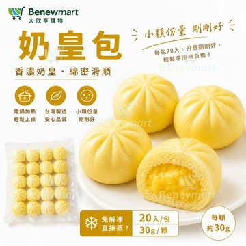 冷凍小奶皇包(單一口味全家一箱只能裝9包)【每顆30公克*20入*每包600公克】《大欣亨》B012004-1