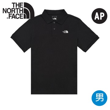 【The North Face 男 LOGO POLO短袖衫《黑》】8FZV/短袖衫/機能上衣/排汗透氣/戶外休閒
