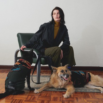 MULTI LAB - 102 VALLEY 圖案接拼羊毛寵物毛衣 / S-XL