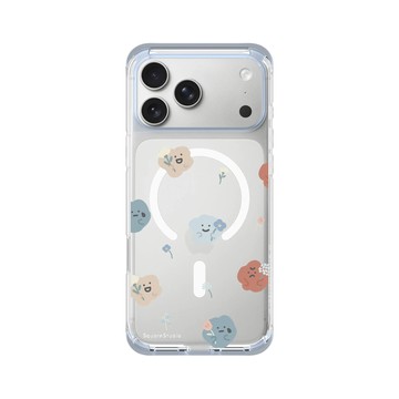 iPhone 17 Pro Max ClearX (MagSafe 兼容) 冰透藍 - Square Studio 方坊 - 小花喜怒哀樂