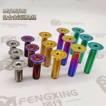 🌈臺灣出貨🌈 新款 鈦釘 M5 / M6 / M8 / 沉頭內六角 螺絲 平頭 龍頭 底座 固定電摩 改裝 配件 螺絲