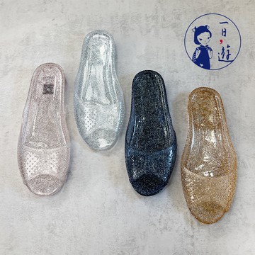 【NicoFun 愛定做】一日遊 魚口 小坡跟 涼雨鞋 (旅行 輕便 防水 可水洗 雨天 涼鞋 夏天 金蔥鞋 網鞋)