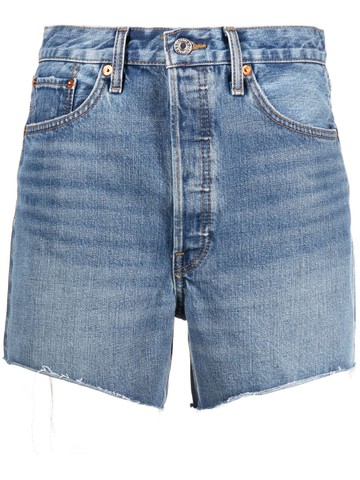RE/DONE - x Levi's frayed denim shorts - women - Cotton - 29 - Blue