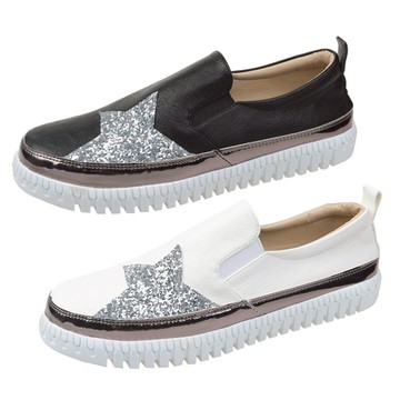 白鳥麗子 [現貨快出]  台灣製 金蔥星星 懶人鞋 厚底鞋 樂福鞋 2色