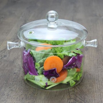 電磁爐玻璃燉鍋煲湯鍋耐高溫涮鍋家用銀耳粥加厚泡面沙拉碗水晶鍋