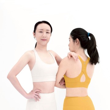 FITNESS 後扣支撐型運動內衣 + 贈送品牌購物袋 芥末黃 S號