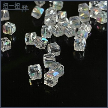 DIY串珠✨ 4mm奧地利水晶小方珠串珠散珠diy手作耳環飾品配件水晶手鏈玻璃 手作材料 飾品配件