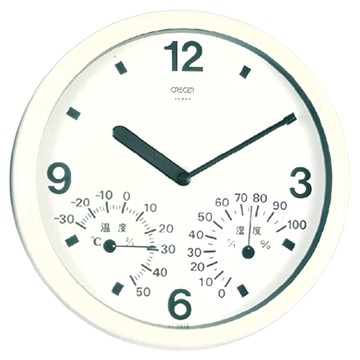 CRECER 溫濕度計 附時鐘  時間溫度濕度同步顯示  大錶面清晰易讀  顏色隨機  1個