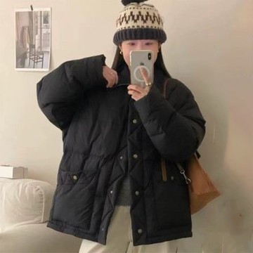 [巴黎精品] 現貨+預購 頂級真羽絨外套90%鴨絨羽絨衣秋冬外套上衣大碼休閒女裝-翻領減齡學生感4色a1lr33