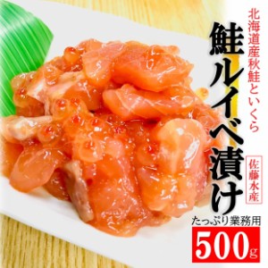 kakiya 佐藤水産 鮭ルイベ 漬け (500g PC) 北海道産 秋鮭 鮭醤油 いくら イクラ 鮭 刺身