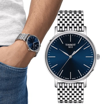 TISSOT 天梭 官方授權 EVERYTIME 經典簡約大三針腕錶-T1434101104100/40mm 聖誕節 禮物