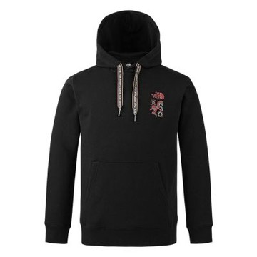 The North Face 北臉 長袖上衣 男 帽T 寬鬆版型 馬年 CNY U YOTH HOODIE GRAPHIC - AP 黑紅 NF0A8DQXJK3