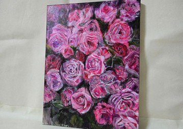 壓克力畫/丙烯藝術/手繪裝飾掛畫40×30【慢慢來】