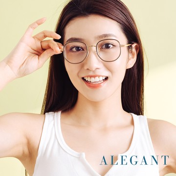 【ALEGANT】義式質感品月金溫莎圈縷空造型圓框UV400濾藍光眼鏡