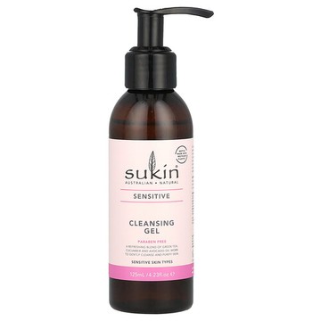 Sukin, 潔面凝膠，敏感皮膚專用，4.23 液量盎司（125 毫升）