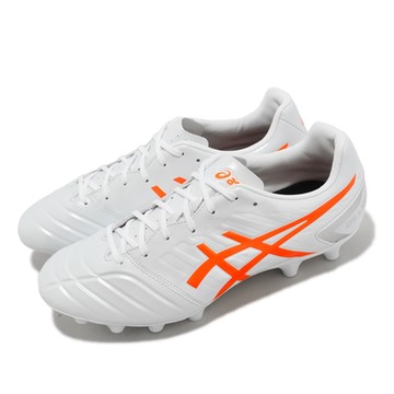 Asics 足球鞋 DS Light Club 2E 寬楦 男鞋 白 橘 塑膠鞋釘 草地球場 亞瑟士 1103A074103
