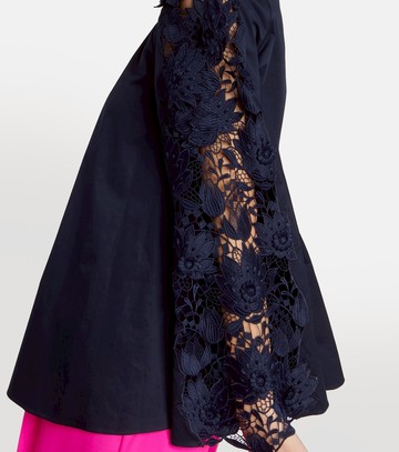 Oscar de la Renta Lace-detail cotton blouse