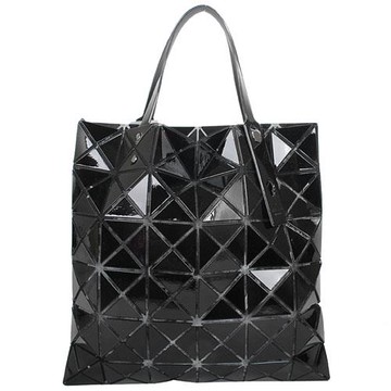ISSEY MIYAKE 三宅一生 -   BAOBAO  經典透光幾何方格6x6手提包(亮面黑)-慈濟