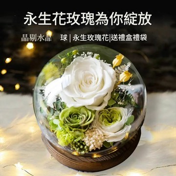 免運 開發票 永生花 幹燥花 相框 禮物 乾花 爆款永生花真玫瑰玻璃罩擺件手工禮物高級感玫瑰花情人節禮物