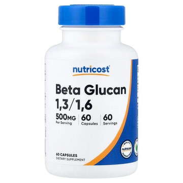 Nutricost, β-葡聚糖 1,3/1,6，500 毫克，60 粒膠囊