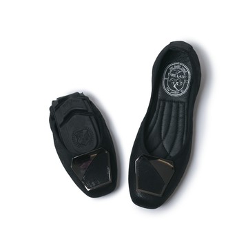 我的旅行日記 經典鏡面飾釦方頭平底娃娃鞋 黑 (502013)