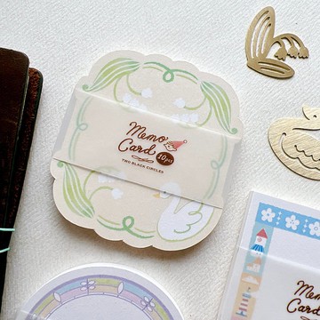 【北歐小拼貼】鈴蘭與天鵝 便箋小卡