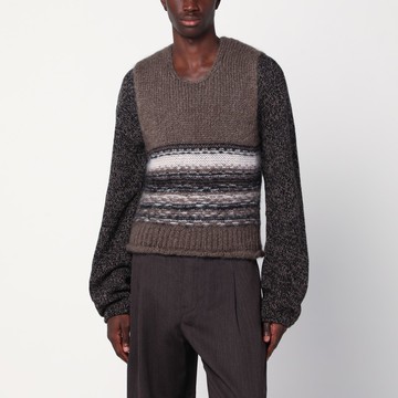 Brown mohair and wool waistcoat