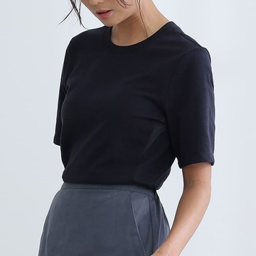 感溫中性短袖上衣 太空淨黑 XS