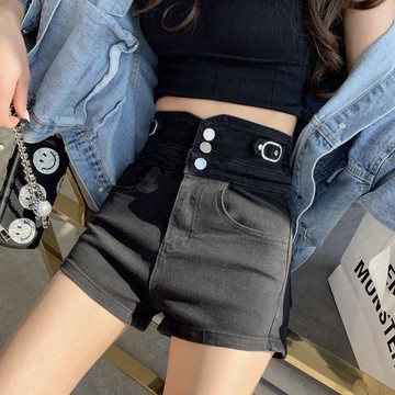 超高腰牛仔短褲女2021春夏新款韓版時尚潮顯瘦百搭a字褲闊腿熱褲