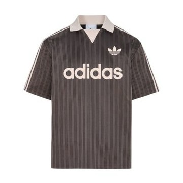 Adidas Collared Goalie 男款 深灰色 三葉草 寬鬆 翻領 緹花布 運動 休閒 短袖 LF9218