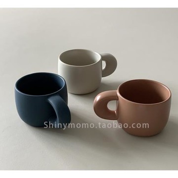 Shinymomo韓風ins博主卡通造型陶瓷早餐牛奶杯胖手柄