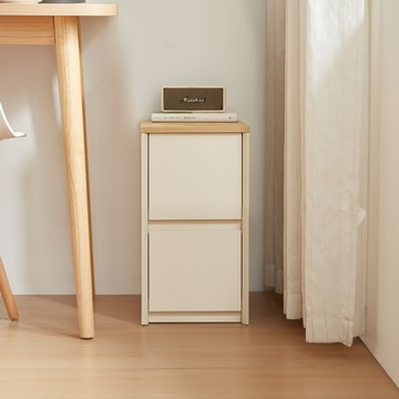 hoi!林氏木業北歐簡約拼色二抽邊几床頭櫃 UT1J