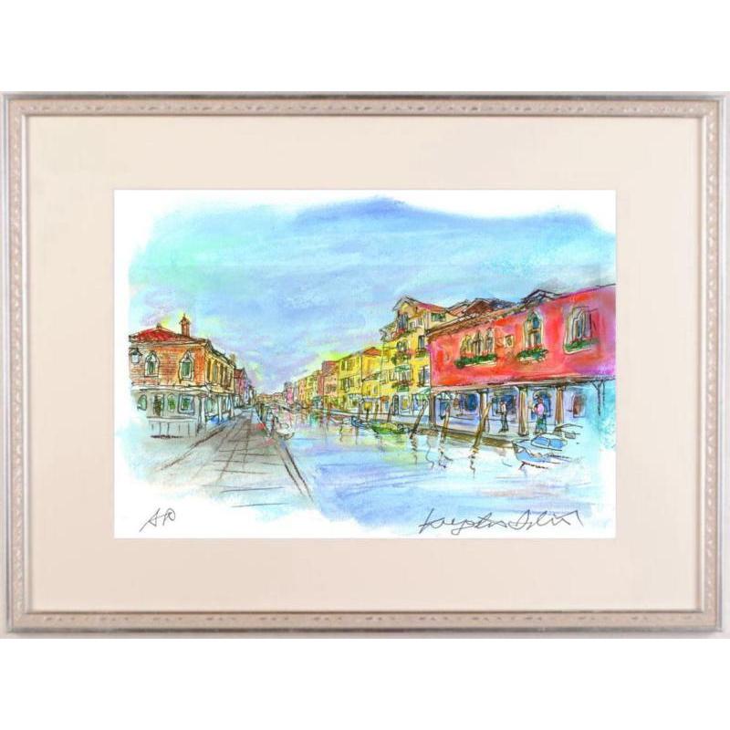 地中海風景画 ・　ベネチア風景画　2枚セット 地中海風景画 ・ ベネチア風景画 2枚セット（ベネチアの風景の