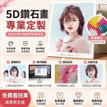 台灣出貨 客製化鑽石畫 鑽石貼畫 5D鑽石畫 專業定製 真人照片滿鑽帶框 DIY手工生日禮物 裝飾畫 貼鑽 交換禮物