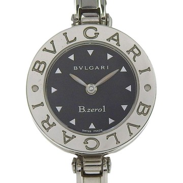 【日本直送】寶格麗 BVLGARI Bzero1 腕錶 B.zero1 BZ22S 不鏽鋼 石英 指針式顯示 黑色錶盤 女仕款【二手】